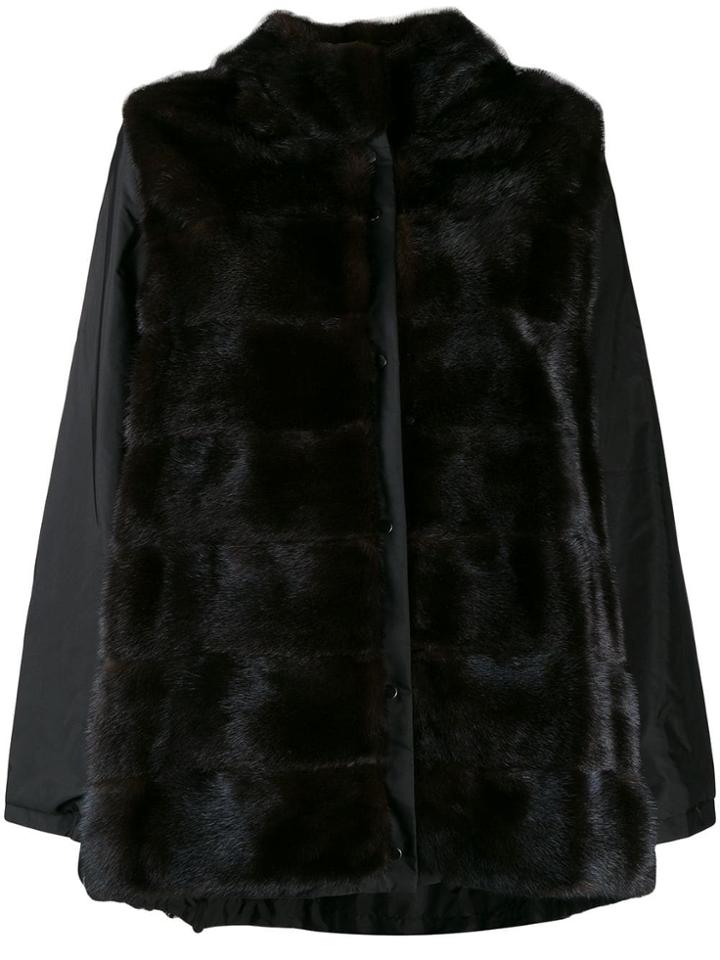 Simonetta Ravizza Long Sleeve Hooded Fur Coat - Brown