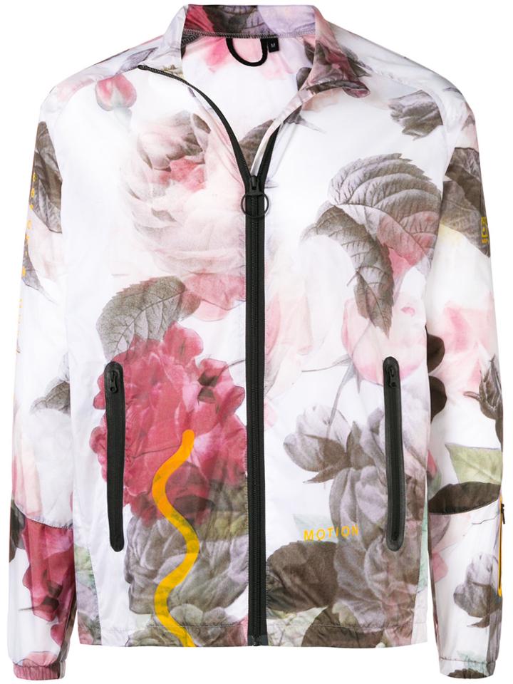 Soulland Floral Zipped Running Jacket - White