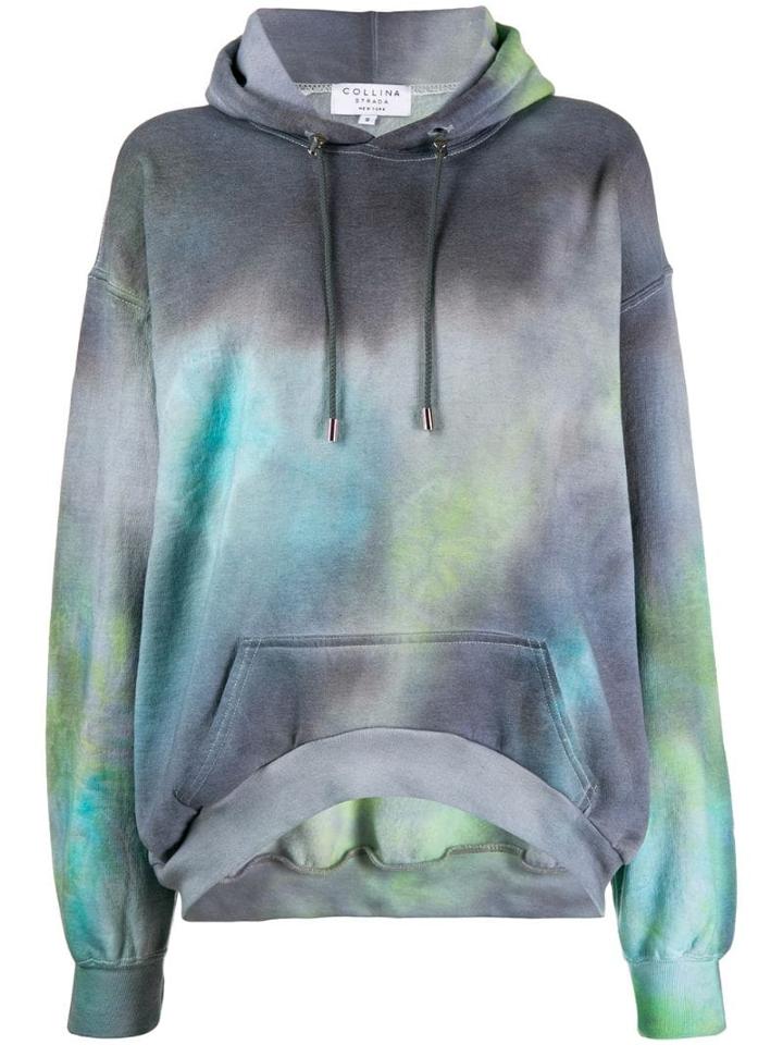Collina Strada Tie Dye Print Hoodie - Black