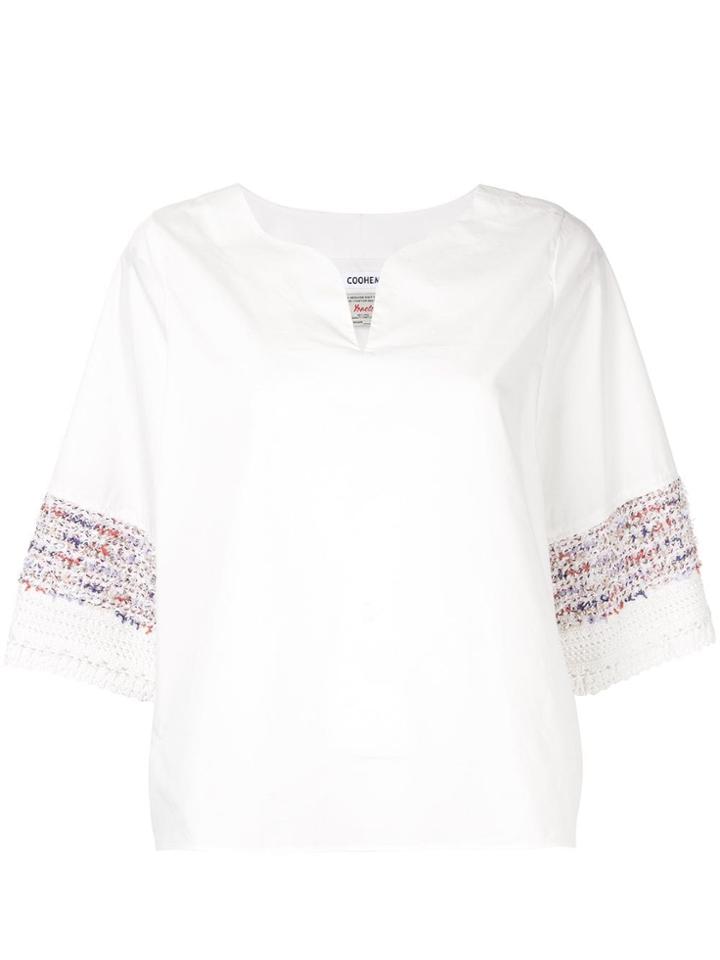 Coohem Tweed Insert Blouse - White