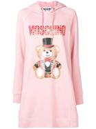 Moschino Bear Print Hooded Dress - Pink