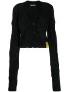 Aalto Cropped Cable-knit Cardigan - Black