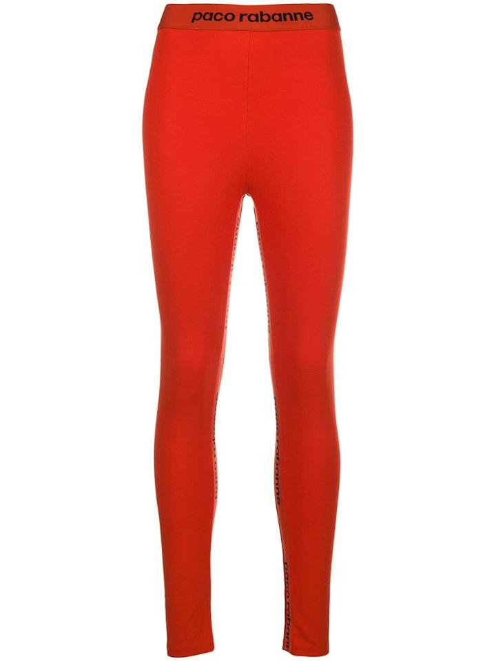 Paco Rabanne Logo Waistband Leggings - Yellow & Orange