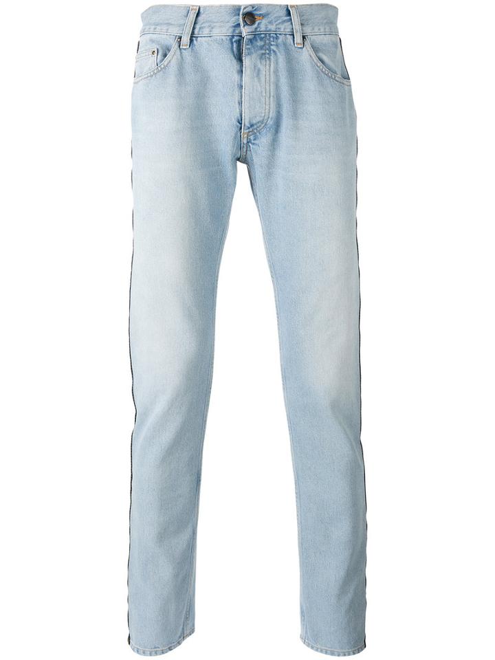 Palm Angels - Trimmed Skinny Jeans - Men - Cotton/polyester - 29, Blue, Cotton/polyester