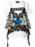 Dsquared2 Lace Embellished Graphic T-shirt - White
