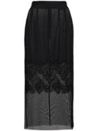 Dolce & Gabbana Layered Lace Pencil Skirt - Black