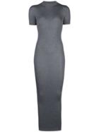 Vera Wang Ribbed Knit Maxi Dress - Grey