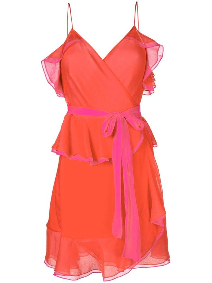 Dvf Diane Von Furstenberg Ruffle-trim Shift Dress - Red