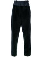 Toga Faux Fur Track Pants, Men's, Size: 48, Black, Nylon/wool