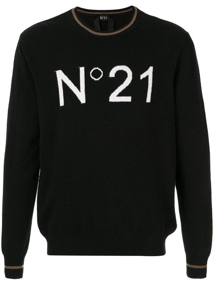 Nº21 Logo Relaxed Jumper - Black