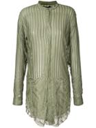 Baja East Longline Sheer Shirt - Green