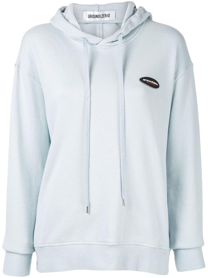 Ground Zero Tied Back Hoodie - Blue