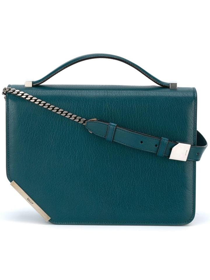 Bally Metallic Detailing Medium Tote, Women's, Blue, Goat Skin