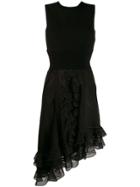 Alexander Mcqueen Asymmetrical Draped Knit Dress - Black