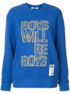 Sjyp 'boys Will Be Boys' Print Sweatshirt - Blue