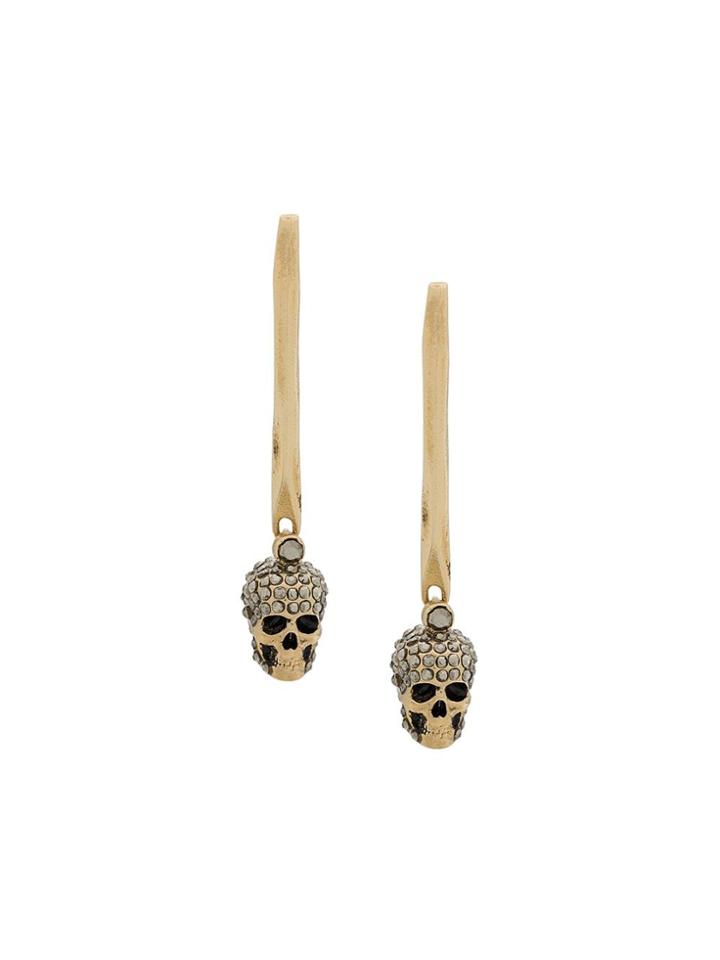Alexander Mcqueen Skull Drop Earring - Gold