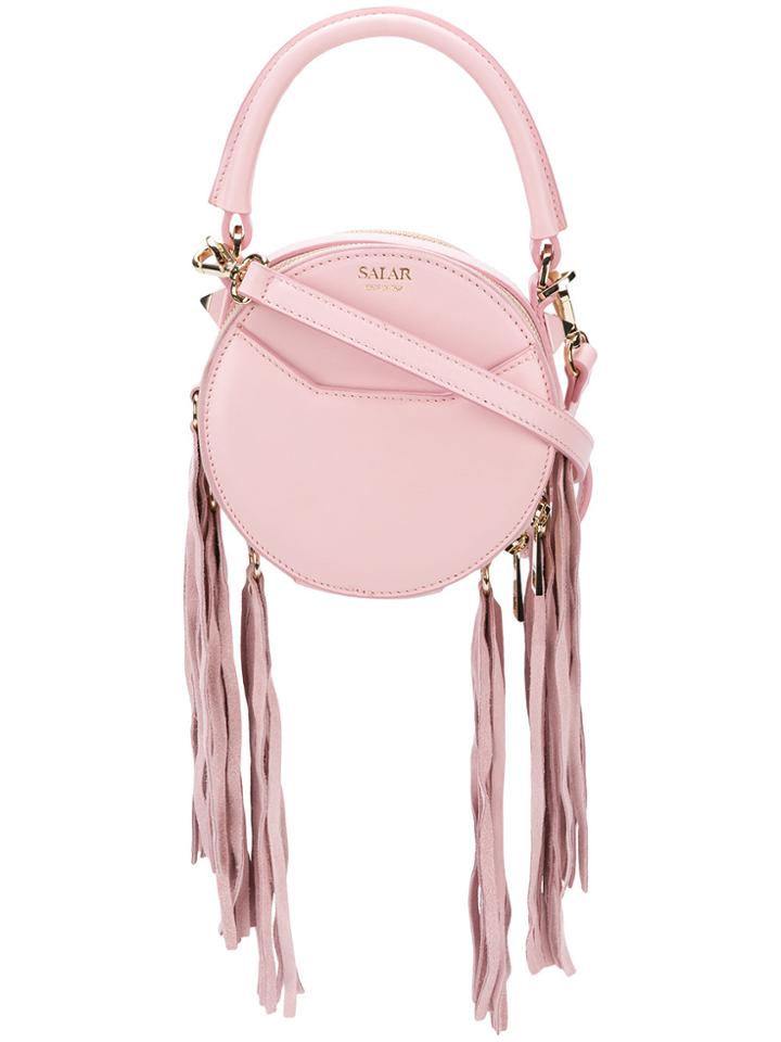 Salar Fringed Small Tote Bag - Pink & Purple