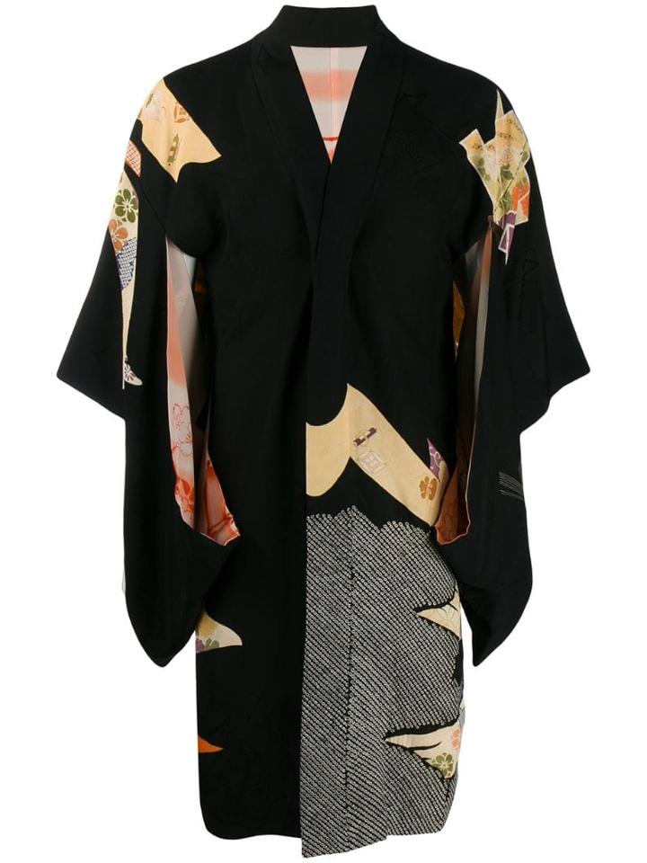 A.n.g.e.l.o. Vintage Cult 1960's Printed Panels Coat - Black