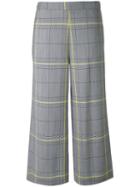 Fabiana Filippi - Checked Cropped Trousers - Women - Cotton/polyester/mohair/merino - 46, Black, Cotton/polyester/mohair/merino