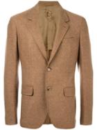 Caruso Flap Pockets Blazer, Men's, Size: 50, Brown, Cupro/camel Hair/bemberg