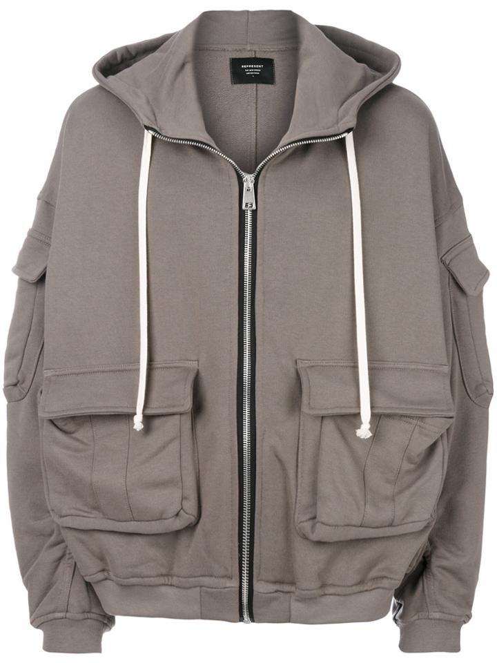 Represent Drawstring Zipped Jacket - Grey