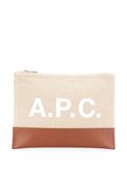 A.p.c. Logo Print Clutch - Neutrals
