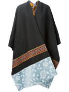 Ermanno Gallamini Paneled Embroidered Long Cape