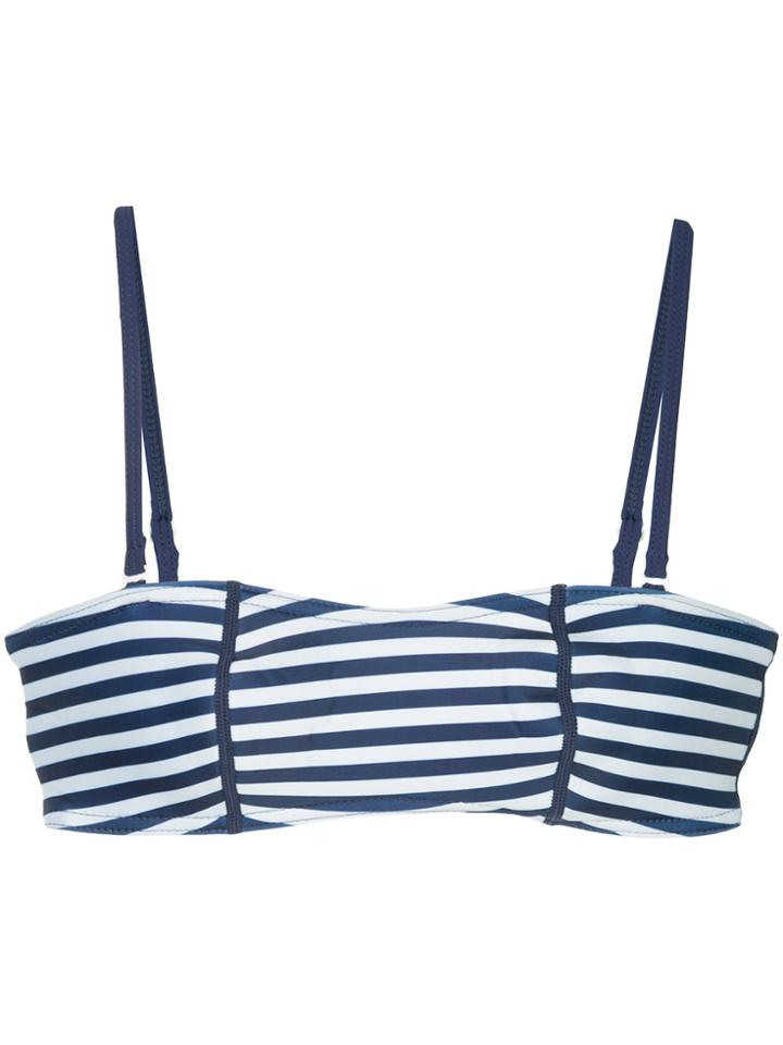 Duskii Striped Bandeau Bikini Top - Blue