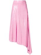 Msgm Asymmetrical Sequinned Skirt - Pink & Purple