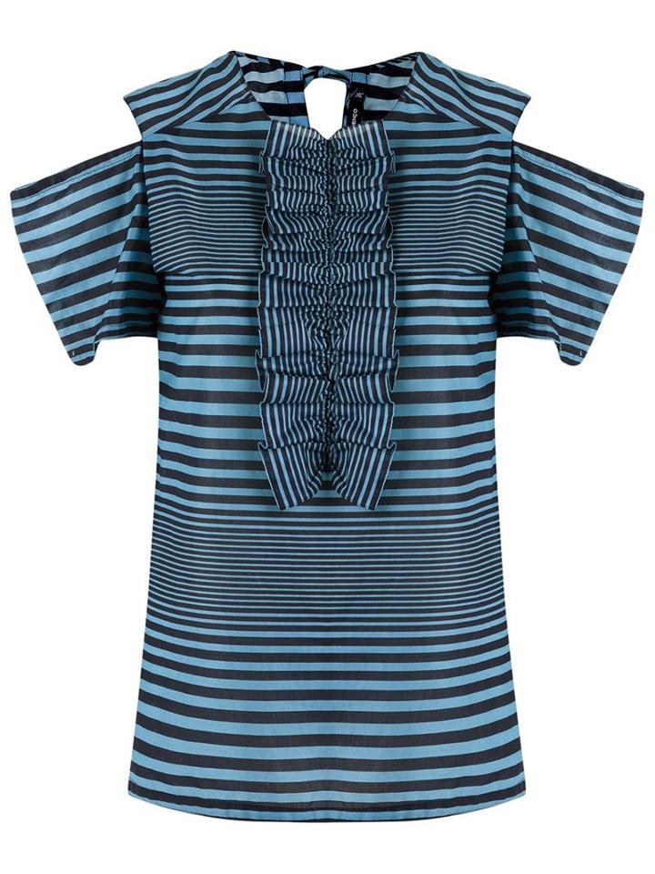 Reinaldo Lourenço Striped Blouse, Women's, Size: 42, Blue, Cotton