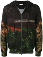 Etro Landscape Print Zipped Hoodie - Brown