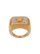 Versace Bejeweled Medusa Ring - Gold