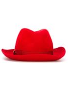Borsalino Curved Brim Hat, Women's, Size: 58, Red, Rabbit Fur