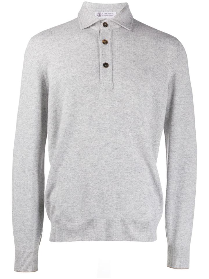 Brunello Cucinelli Polo Neck Sweater - Grey