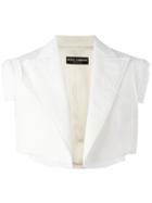 Dolce & Gabbana Cropped Sleeveless Jacket, Women's, Size: 42, White, Cotton/spandex/elastane/viscose/spandex/elastane