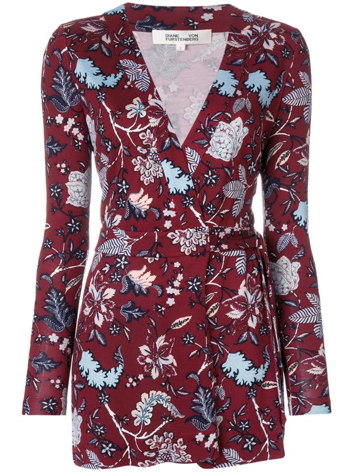 Dvf Diane Von Furstenberg Tie Waist V-neck Blouse - Red