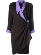 Thierry Mugler Vintage Gathered Wrap Dress - Brown