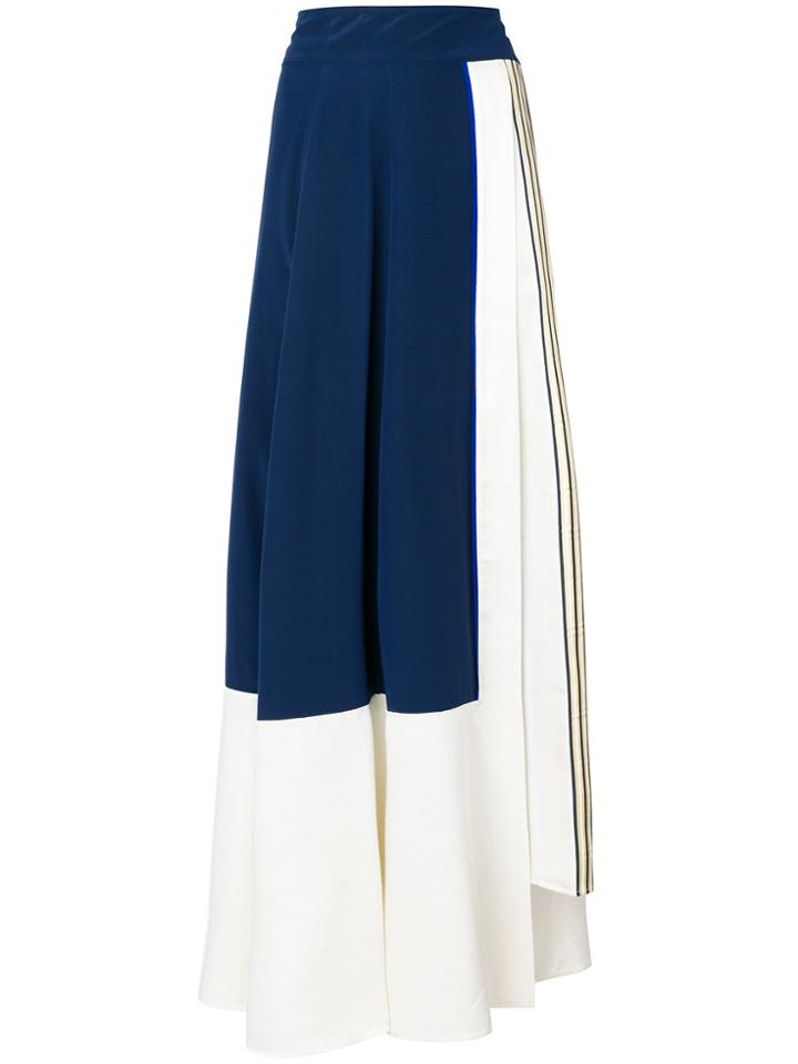 Zeus+dione Colour-block Flared Skirt - Blue
