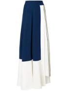 Zeus+dione Colour-block Flared Skirt - Blue