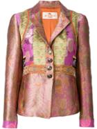 Etro Floral Patchwork Blazer, Women's, Size: 44, Pink/purple, Silk/polyester/acetate/viscose