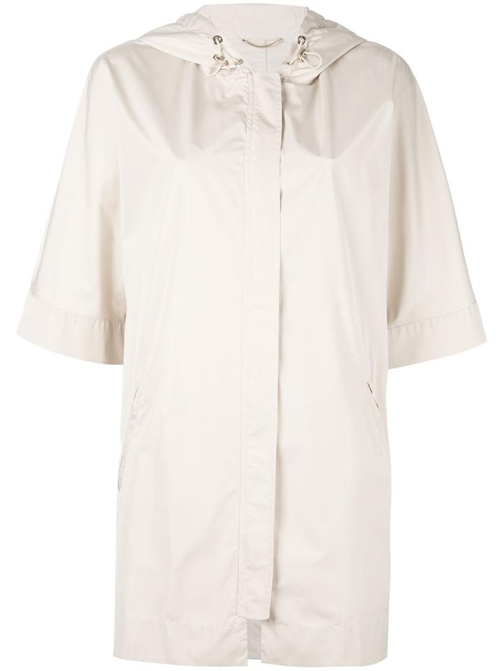 Les Copains - Short-sleveed Coat - Women - Leather/polyester - 48, Nude/neutrals, Leather/polyester