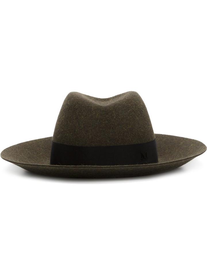 Maison Michel 'kate' Hat, Women's, Size: Small, Green, Rabbit Fur Felt