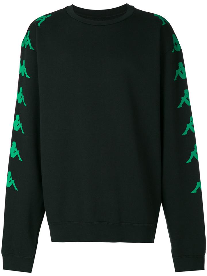 Paura Logo Stripe Sweatshirt - Black