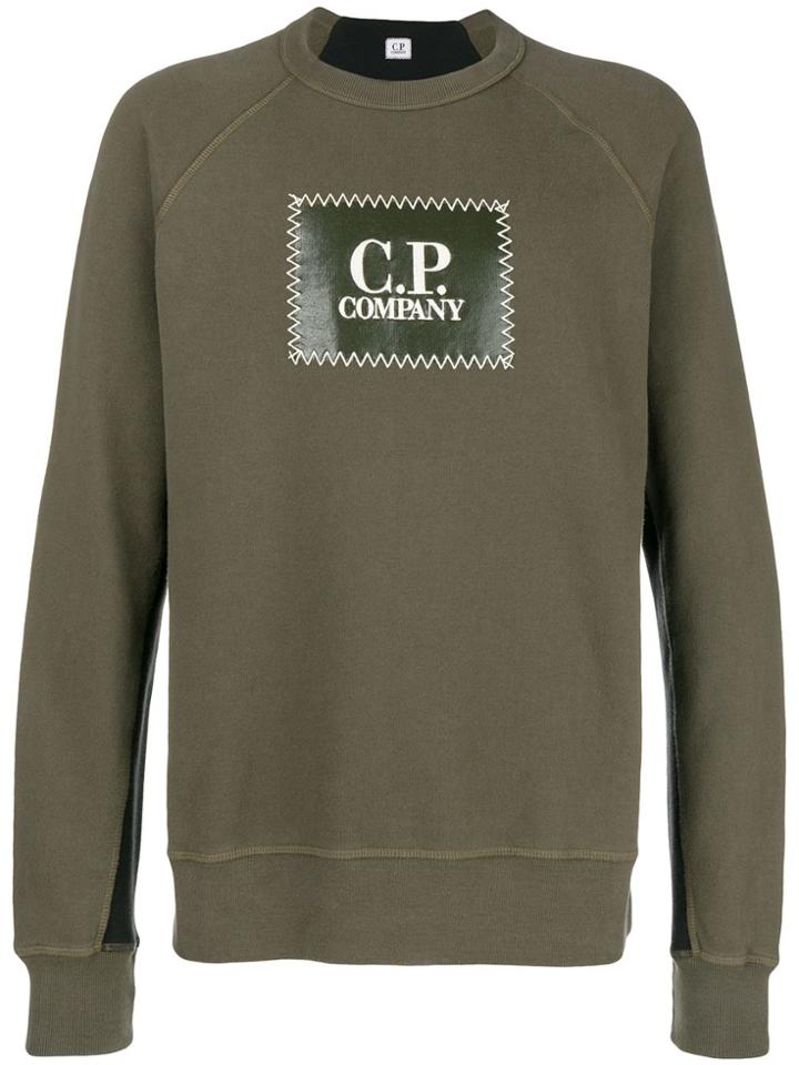 Cp Company Logo Print Sweatshirt - Green