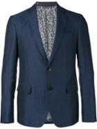 Etro Classic Blazer, Men's, Size: 52, Blue, Silk/linen/flax/acetate