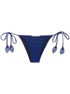 Martha Medeiros Appliqué Details Bikini Bottom - Blue