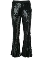 Jeffrey Dodd Cropped Sequin Flares - Black