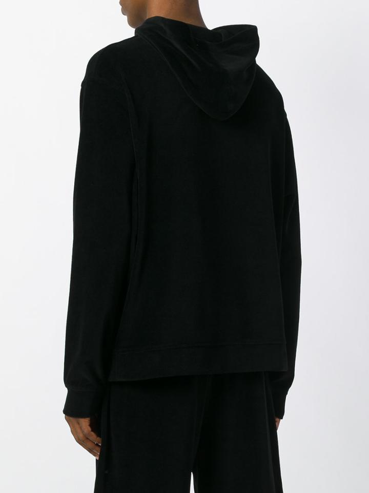 Alexander Wang - Velour Hoodie - Men - Cotton/polyester - 46, Black, Cotton/polyester