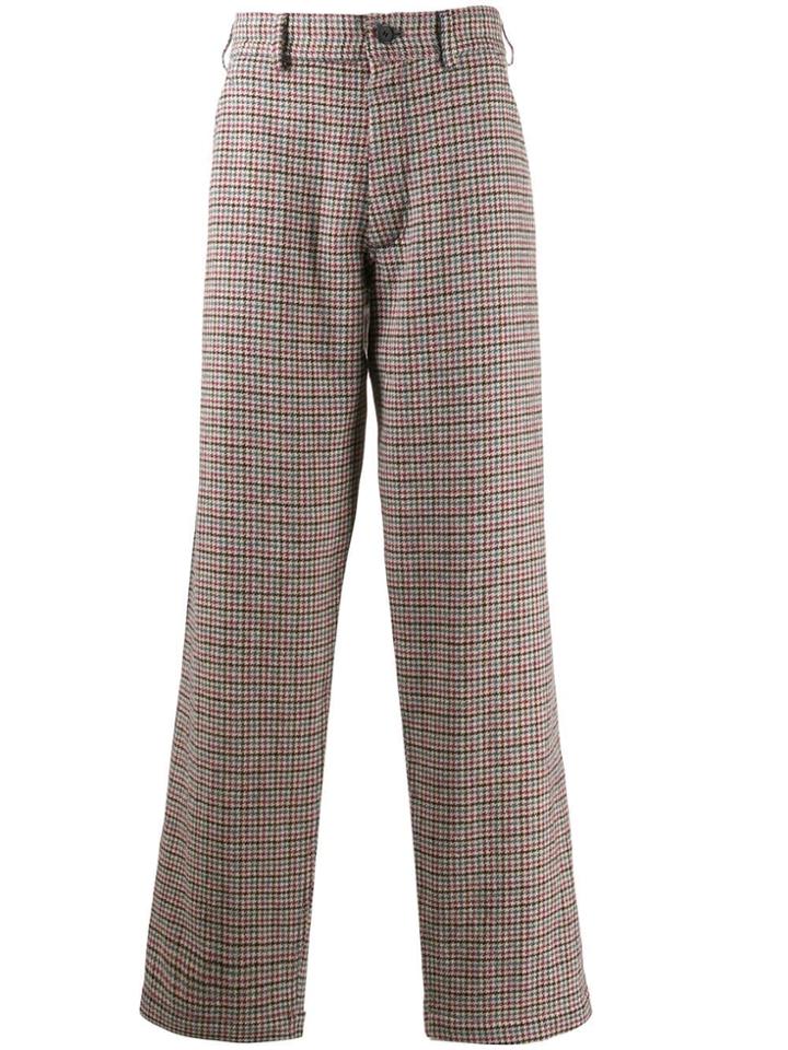 Comme Des Garçons Shirt Hounds-tooth Tweed Trousers - Neutrals