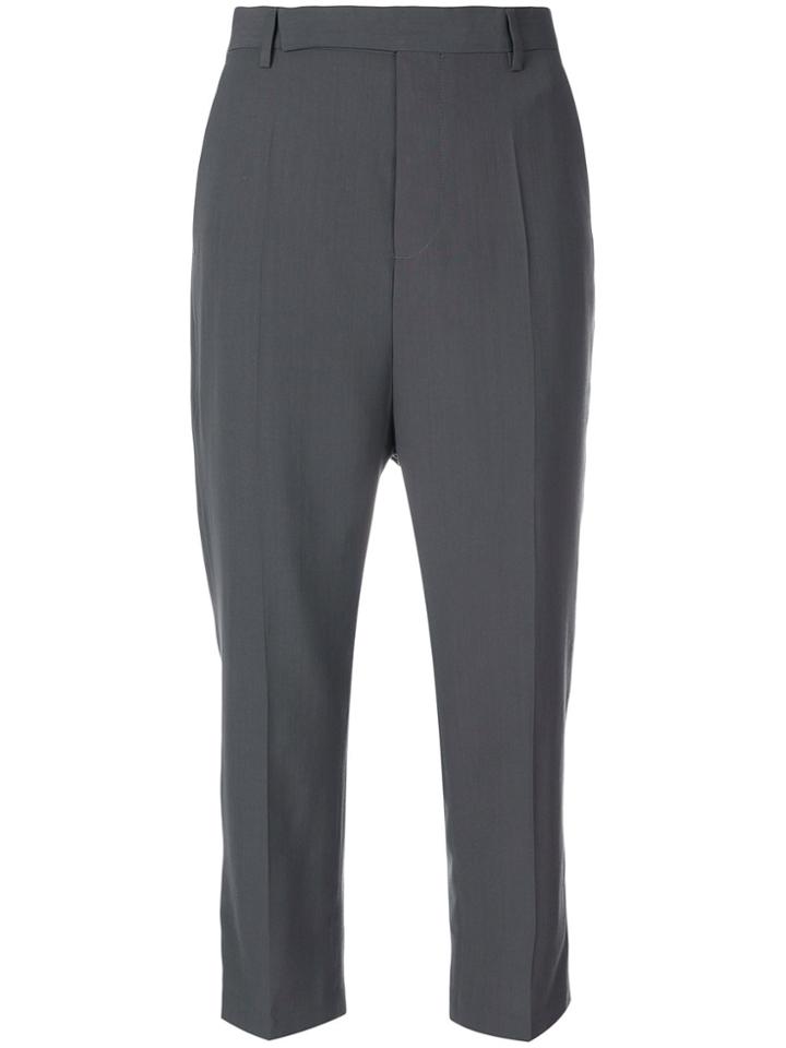 Rick Owens Cropped Tailored Trousers - Grey
